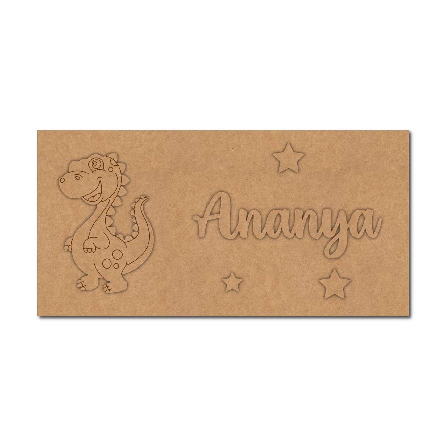 Dinosaur Kids Nameplate MDF Design 1