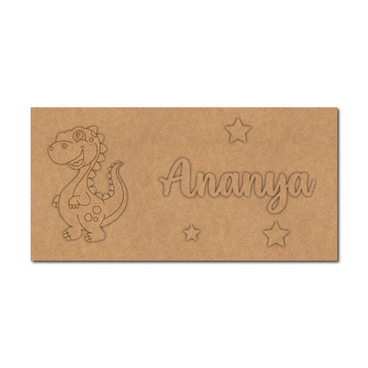 Dinosaur Kids Nameplate MDF Design 1