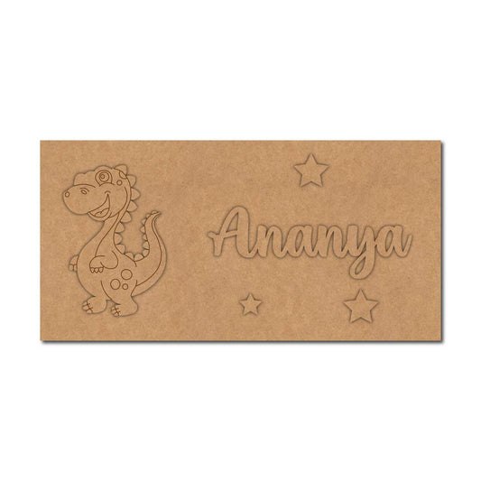 Dinosaur Kids Nameplate MDF Design 1