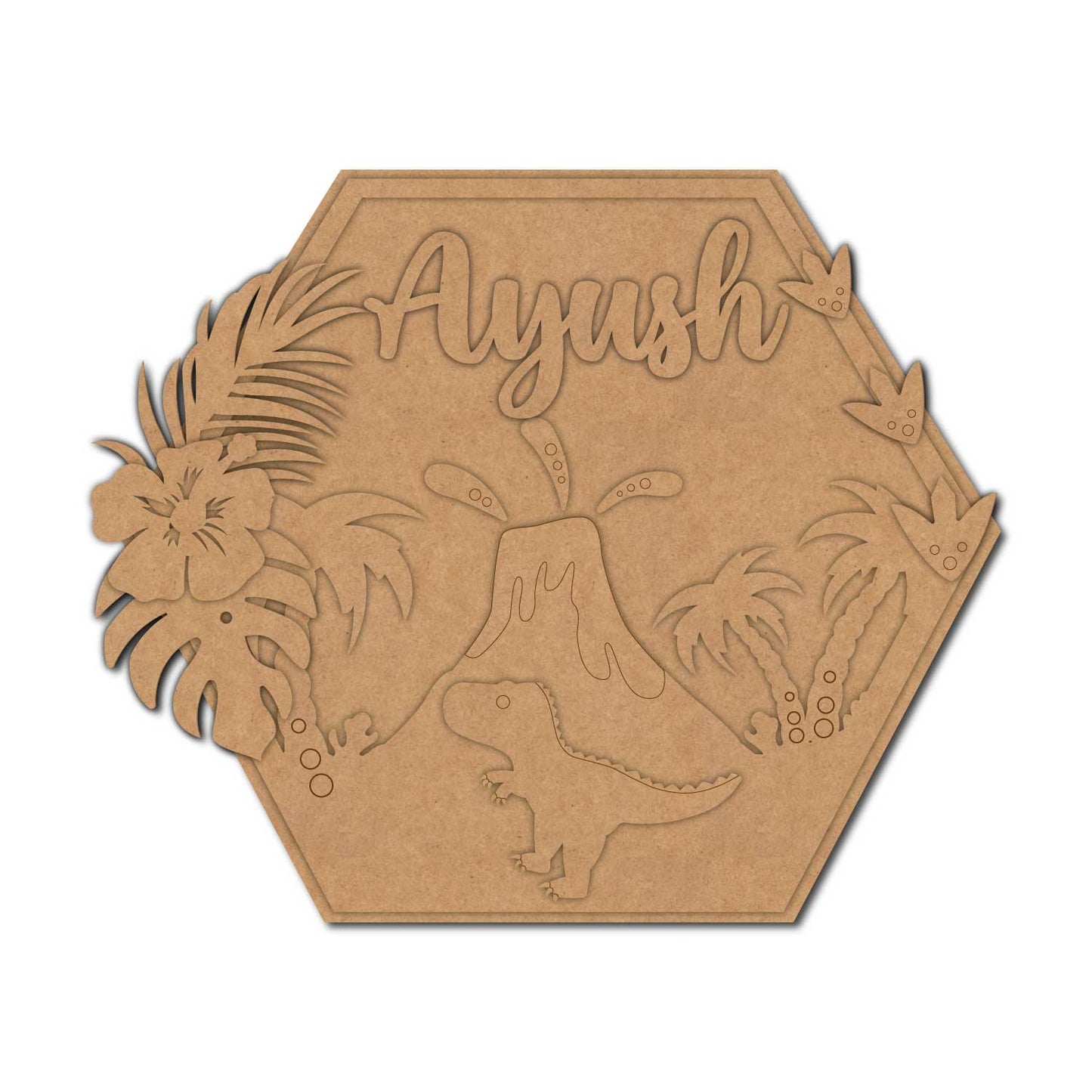 Dinosaur Nameplate MDF Design 3