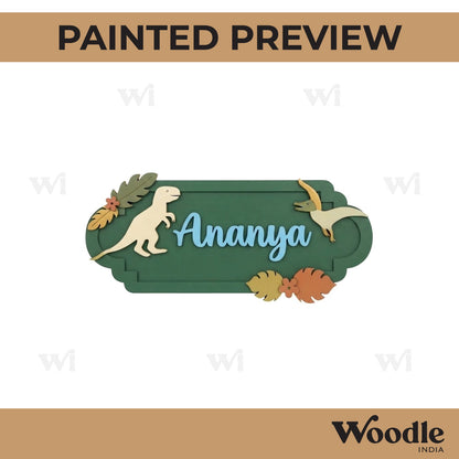 Dinosaur Nameplate MDF Design 4