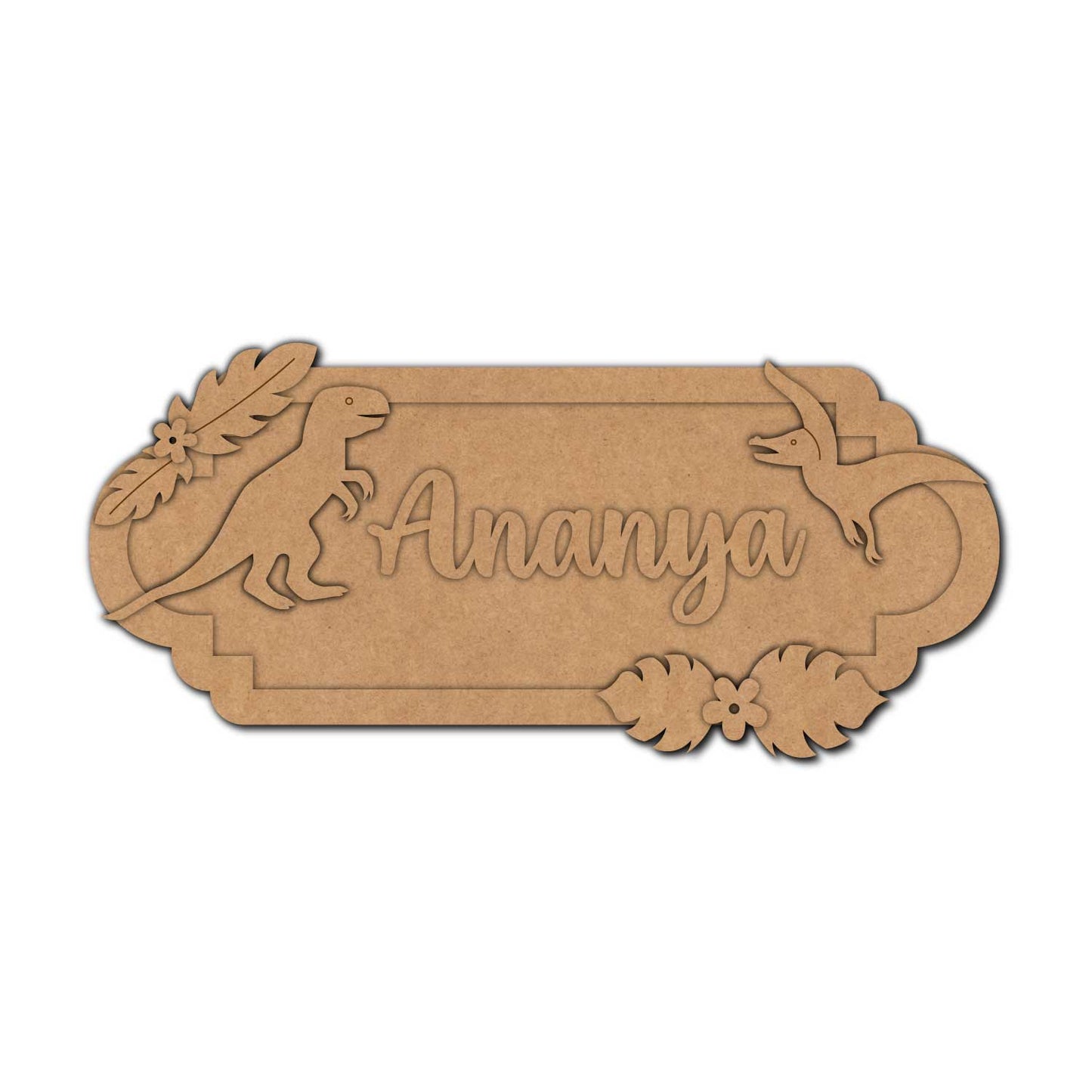 Dinosaur Nameplate MDF Design 4
