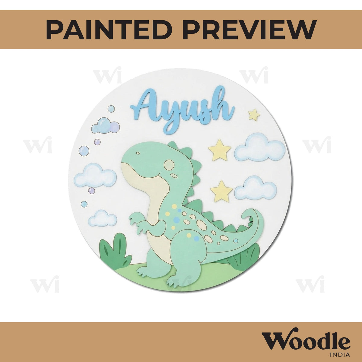 Dinosaur Nameplate MDF Design 5