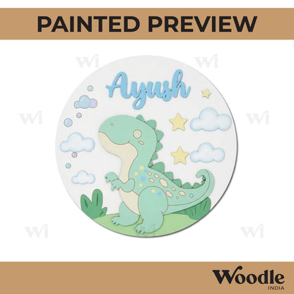 Dinosaur Nameplate MDF Design 5
