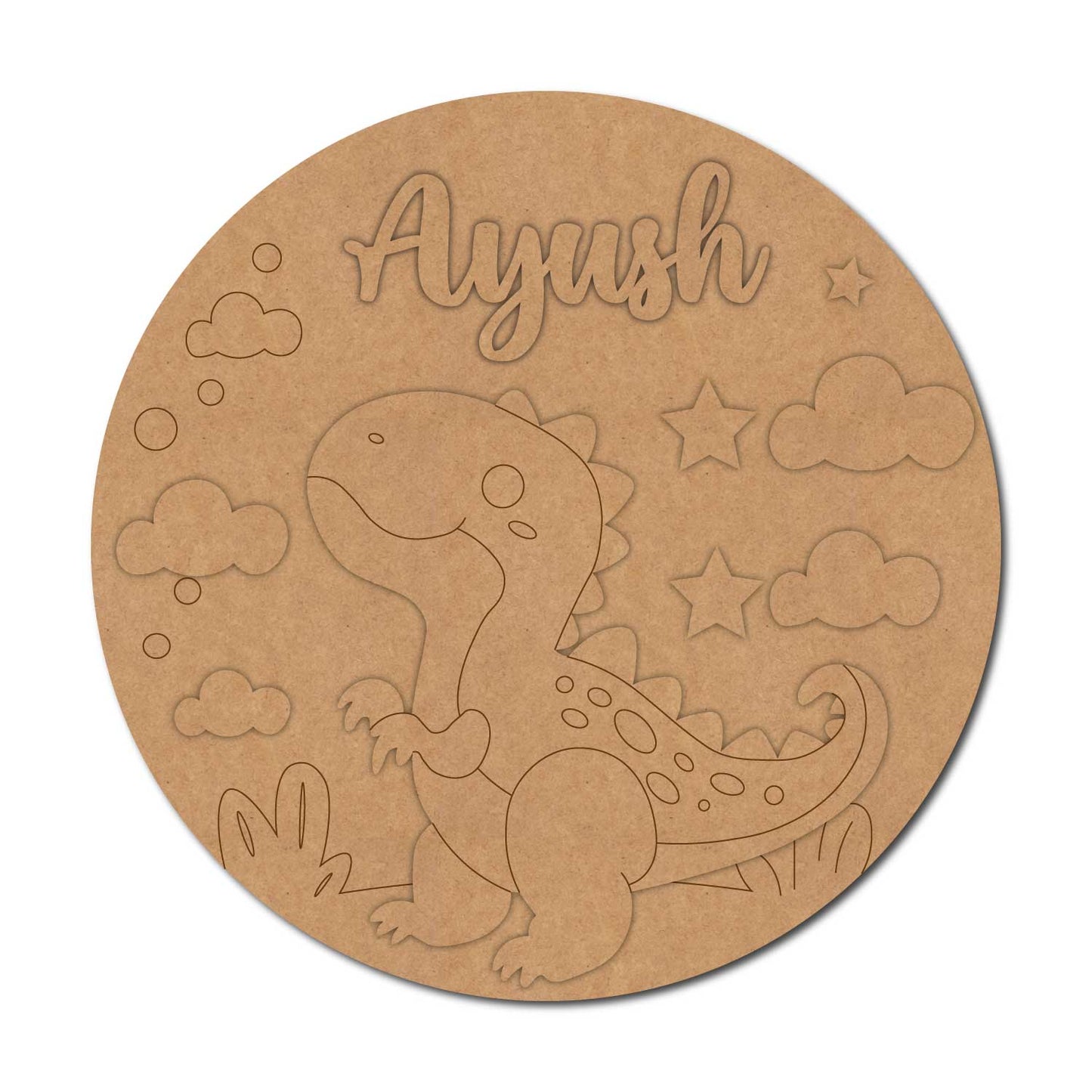 Dinosaur Nameplate MDF Design 5