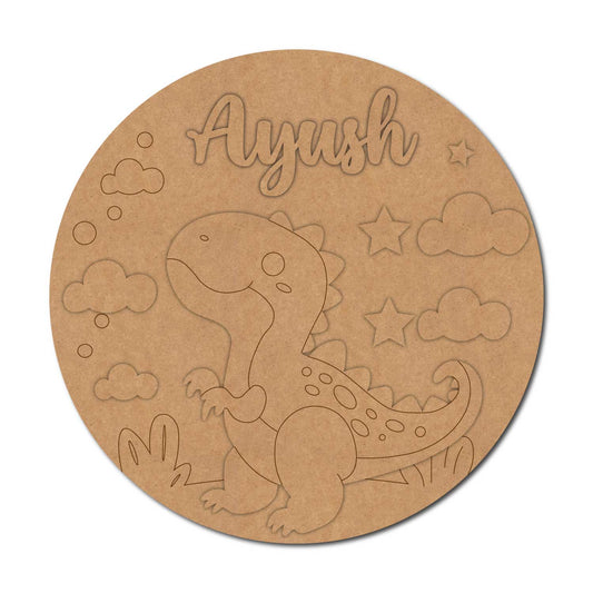 Dinosaur Nameplate MDF Design 5