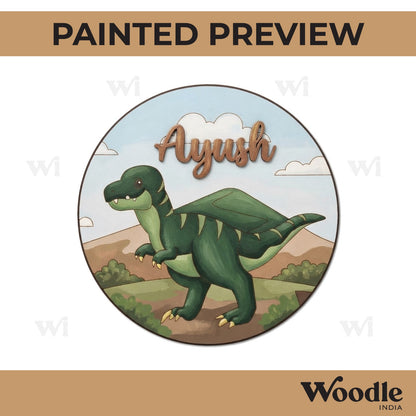 Dinosaur Nameplate MDF Design 6