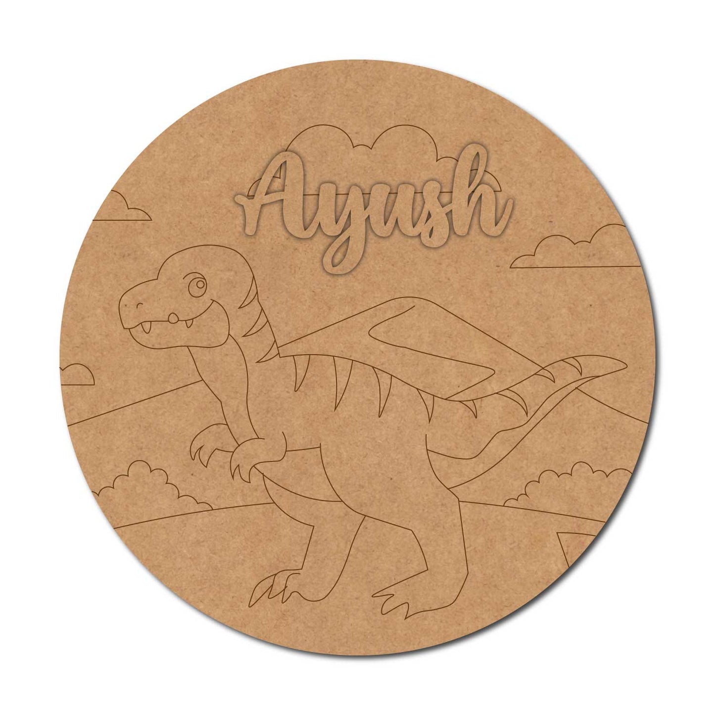 Dinosaur Nameplate MDF Design 6