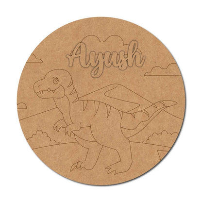 Dinosaur Nameplate MDF Design 6