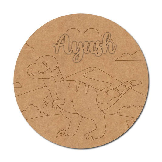 Dinosaur Nameplate MDF Design 6
