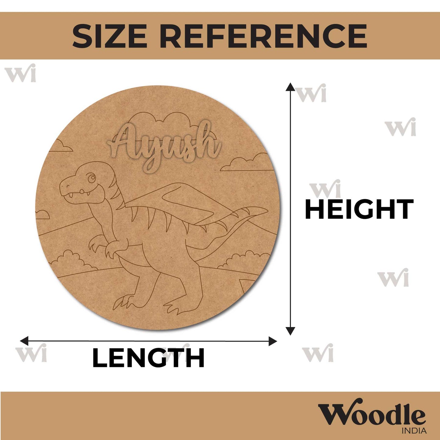 Dinosaur Nameplate MDF Design 6