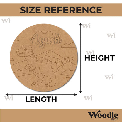 Dinosaur Nameplate MDF Design 6