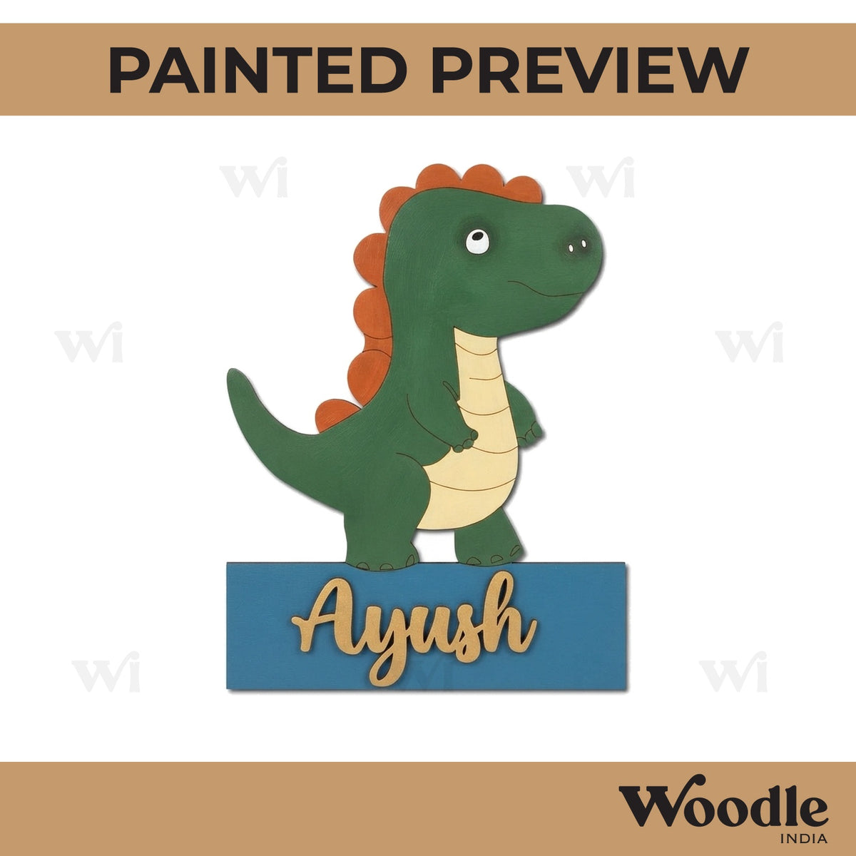 Dinosaur Nameplate Pre Marked MDF Design 1