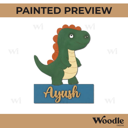 Dinosaur Nameplate Pre Marked MDF Design 1