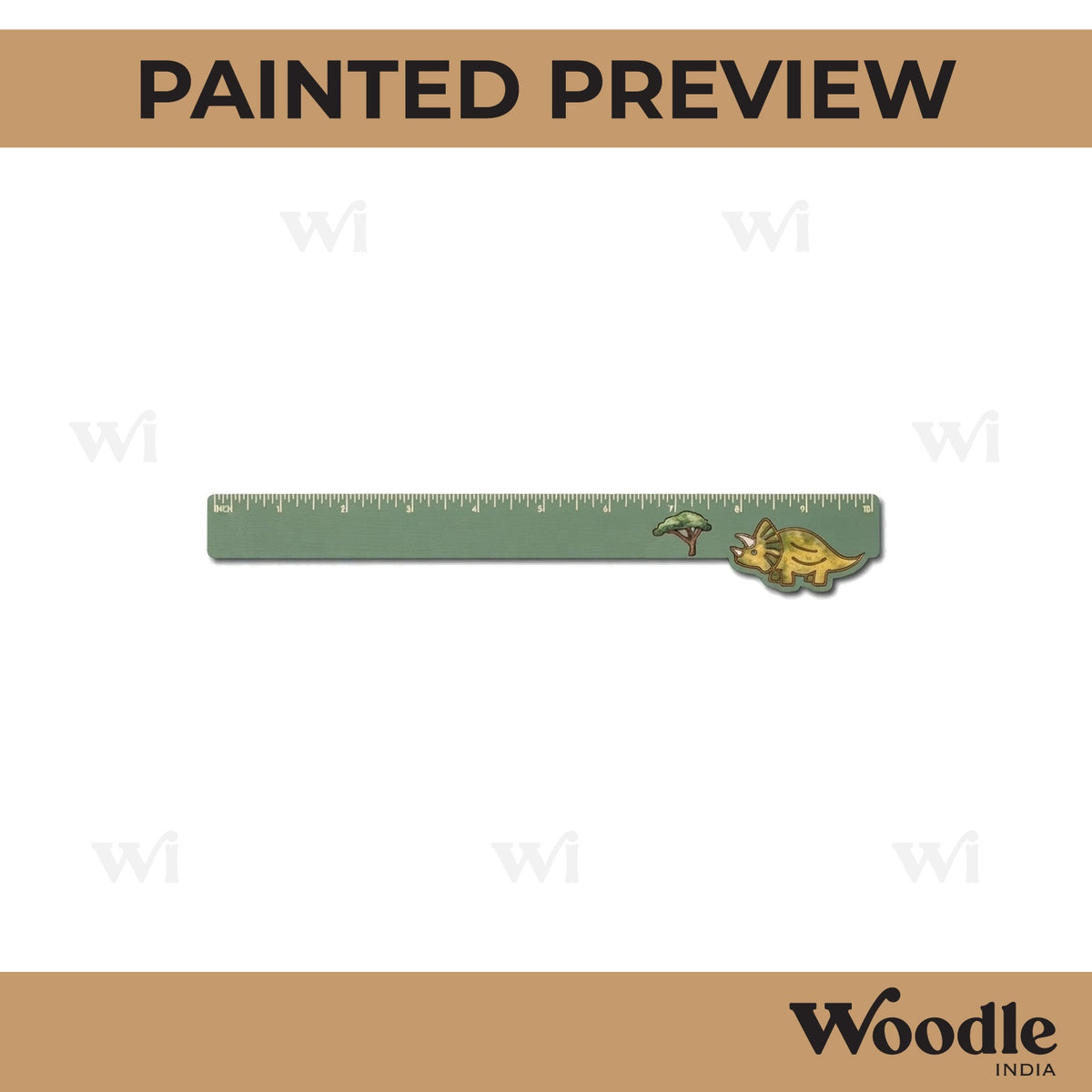 Dinosaur Ruler Scale MDF Design 1
