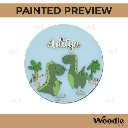 Dinosaur Nameplate MDF Design 1