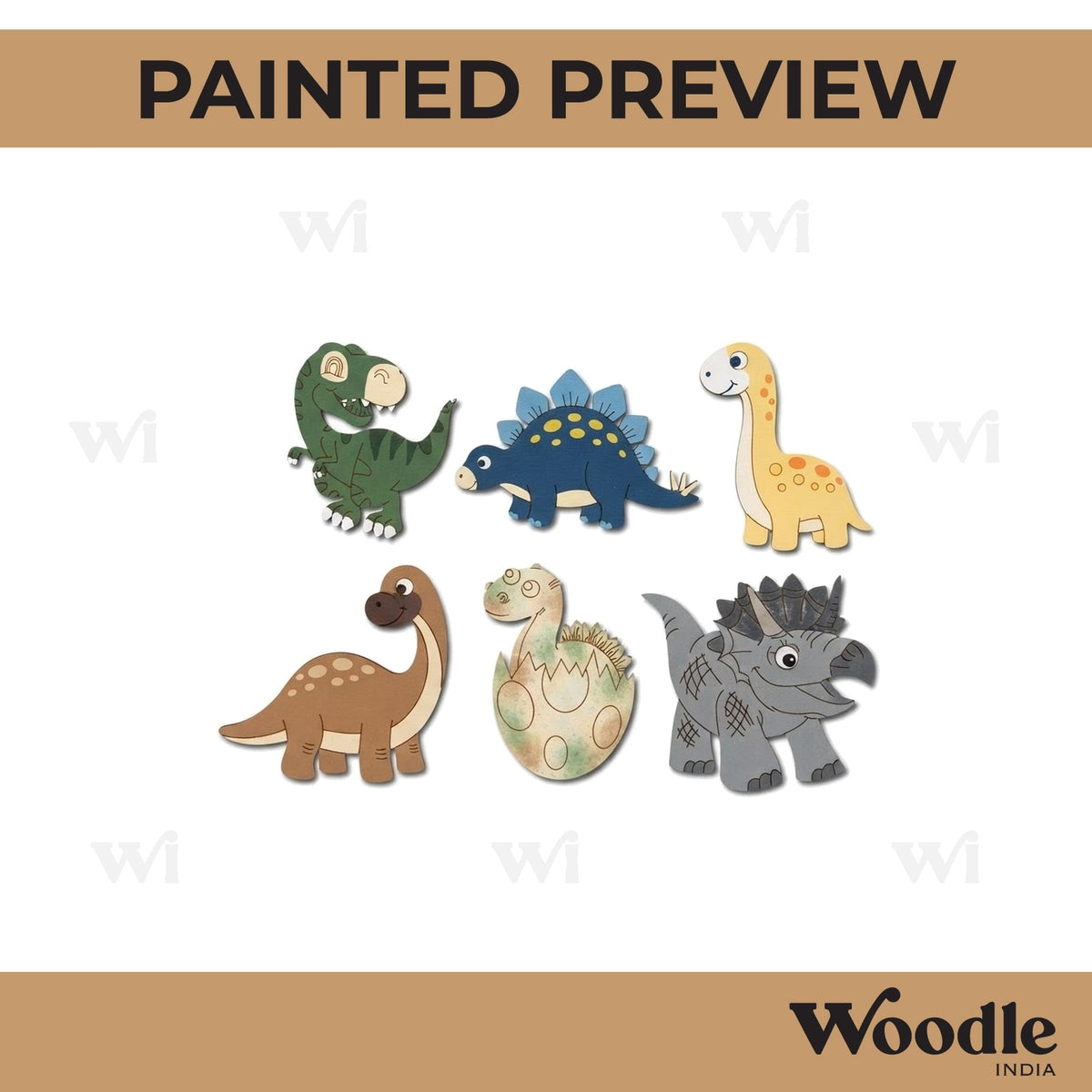 Dinosaurs Set Pre Marked MDF Design 1