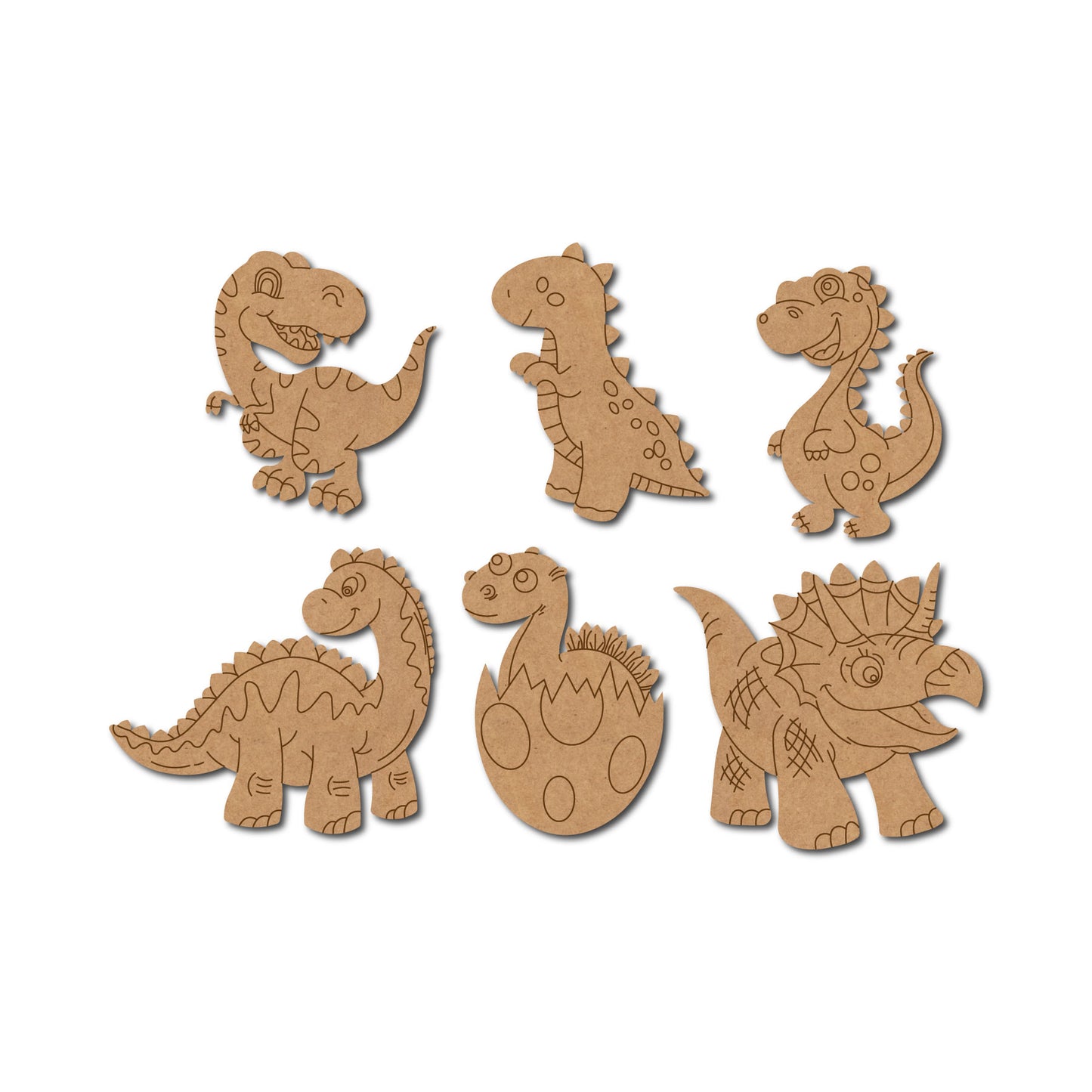 Dinosaurs Set Pre Marked MDF Design 1