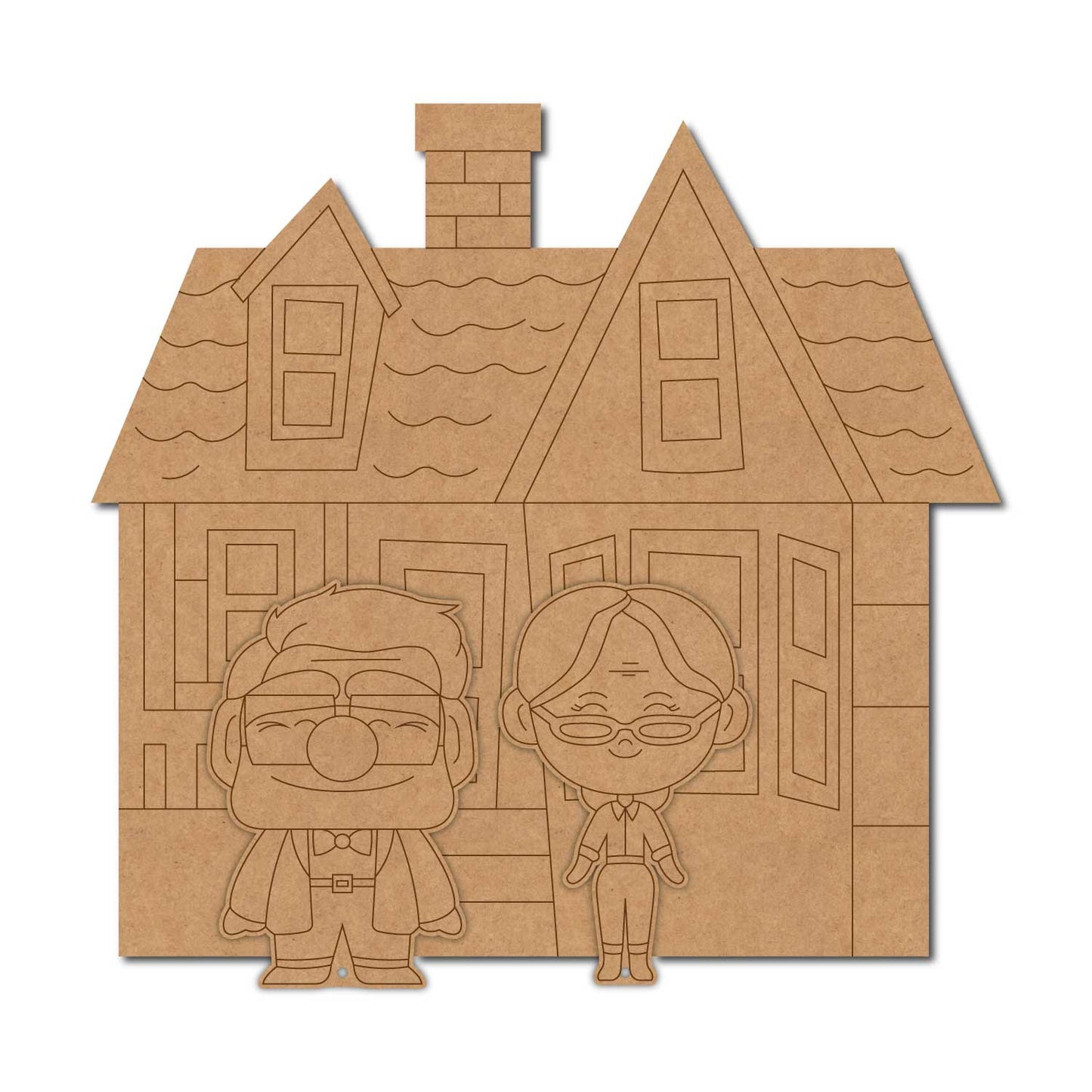 Disney Up Cartoon Keychain Key Holder Pre Marked MDF Design 1