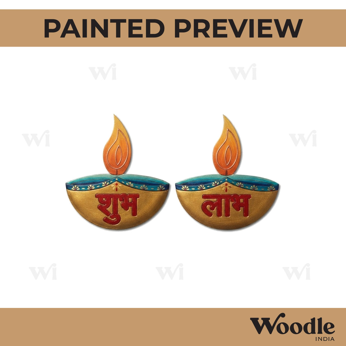 Diya Shubh Labh Pre Marked Base MDF Design 1