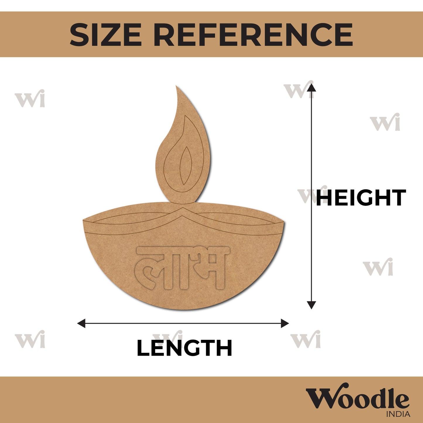 Diya Shubh Labh Pre Marked Base MDF Design 1