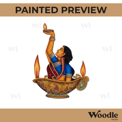 Diya Woman Pre Marked MDF Design 1