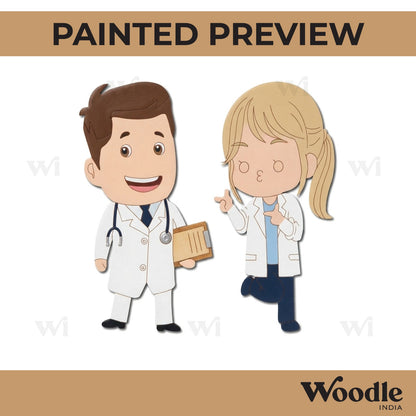 Doctor And Nurse Set Pre Marked MDF Design 1