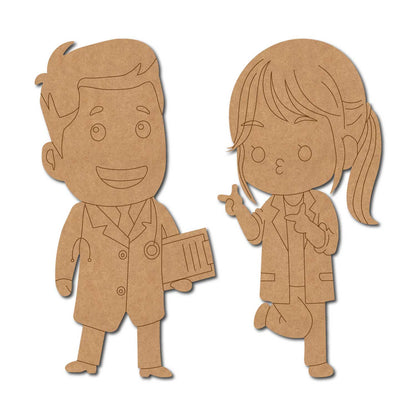 Doctor And Nurse Set Pre Marked MDF Design 1