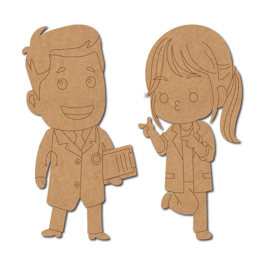 Doctor And Nurse Set Pre Marked MDF Design 1