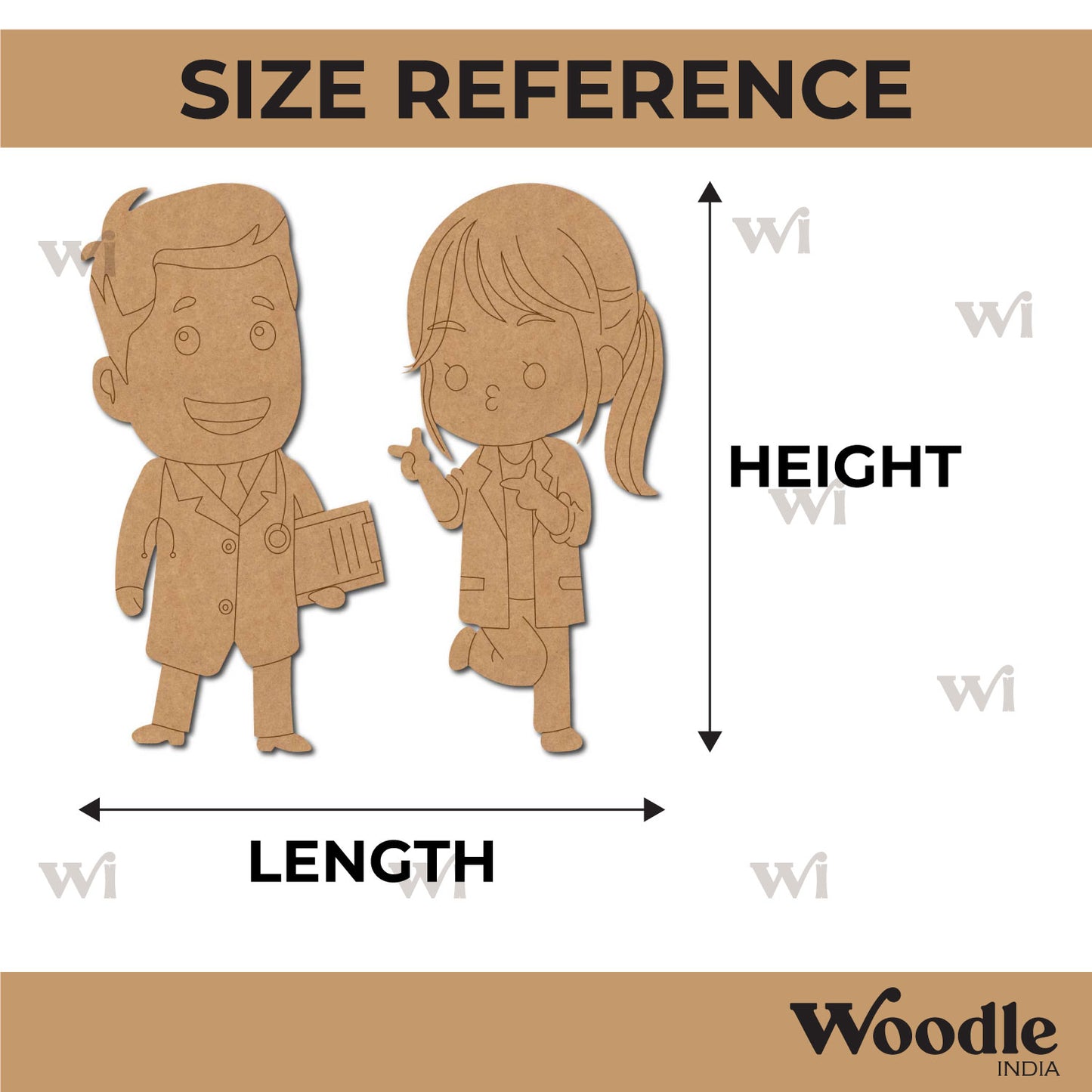 Doctor And Nurse Set Pre Marked MDF Design 1