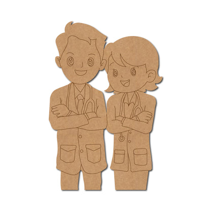 Doctor Couple Pre Marked MDF Design 1