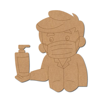 Doctor With Sanitizer Pre Marked MDF Design 1