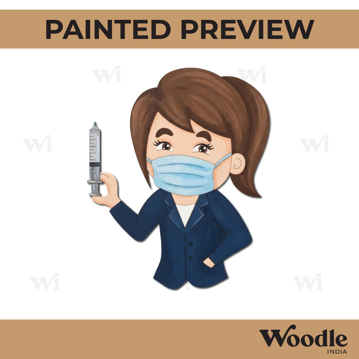 Doctor With Syringe Pre Marked MDF Design 1