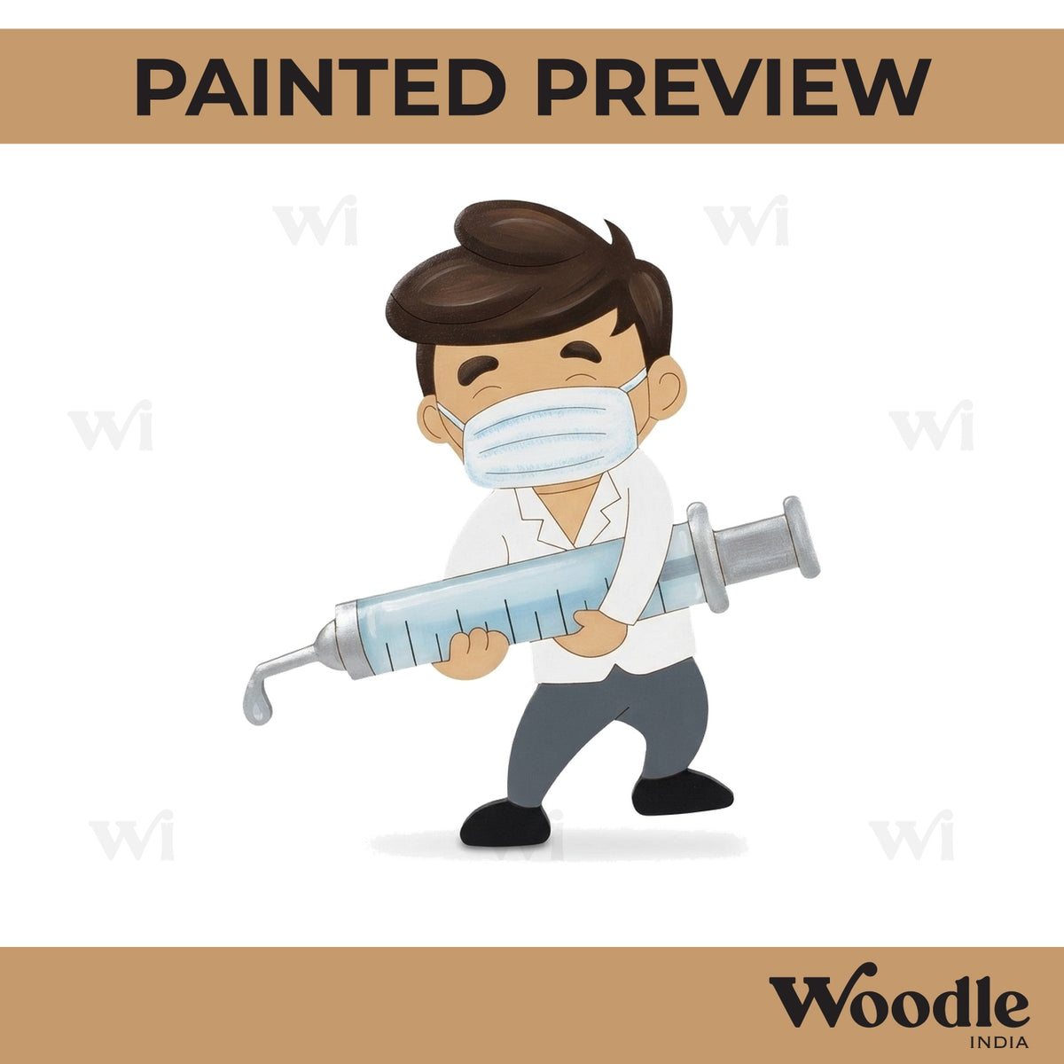 Doctor With Syringe Pre Marked MDF Design 2