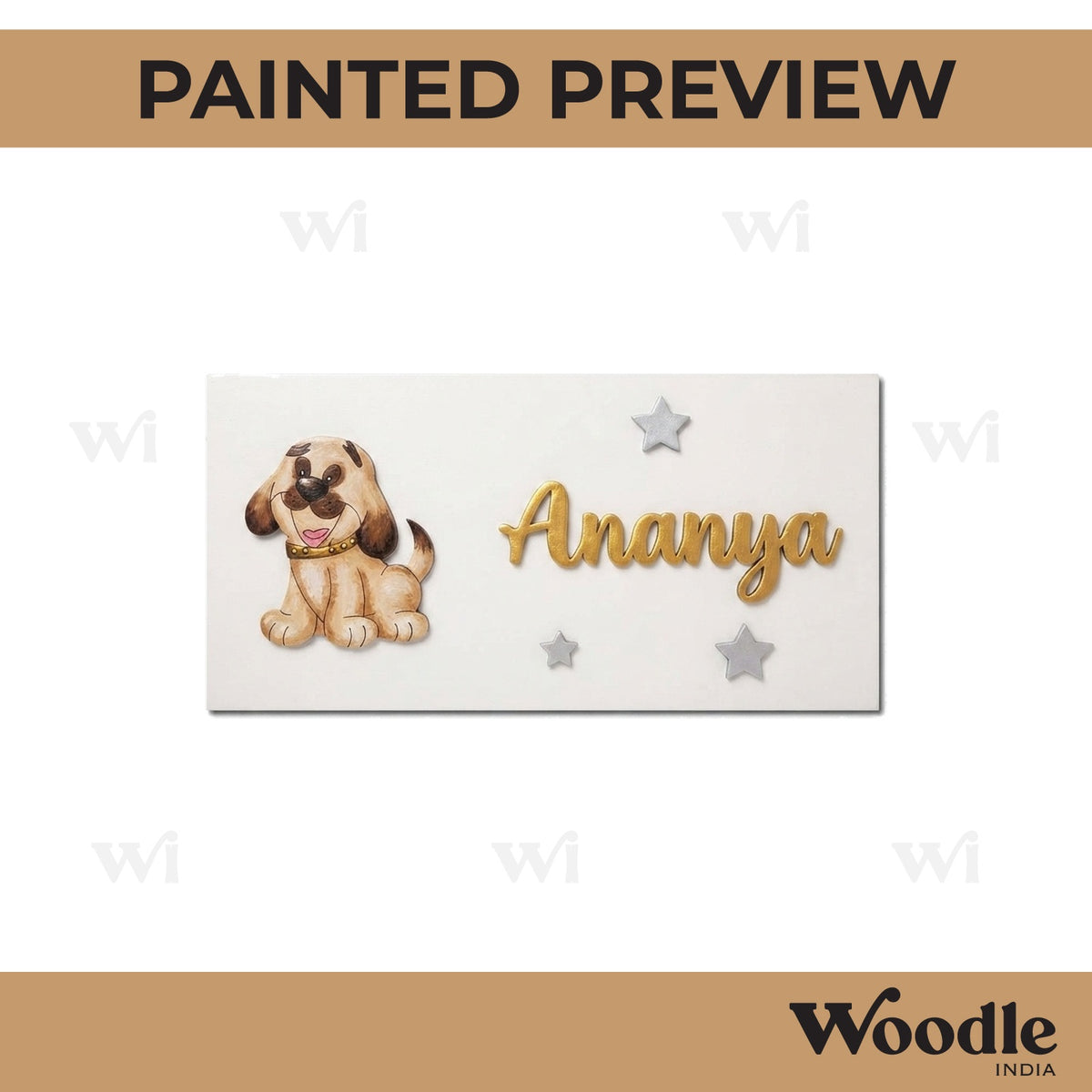 Dog Kids Nameplate MDF Design 1