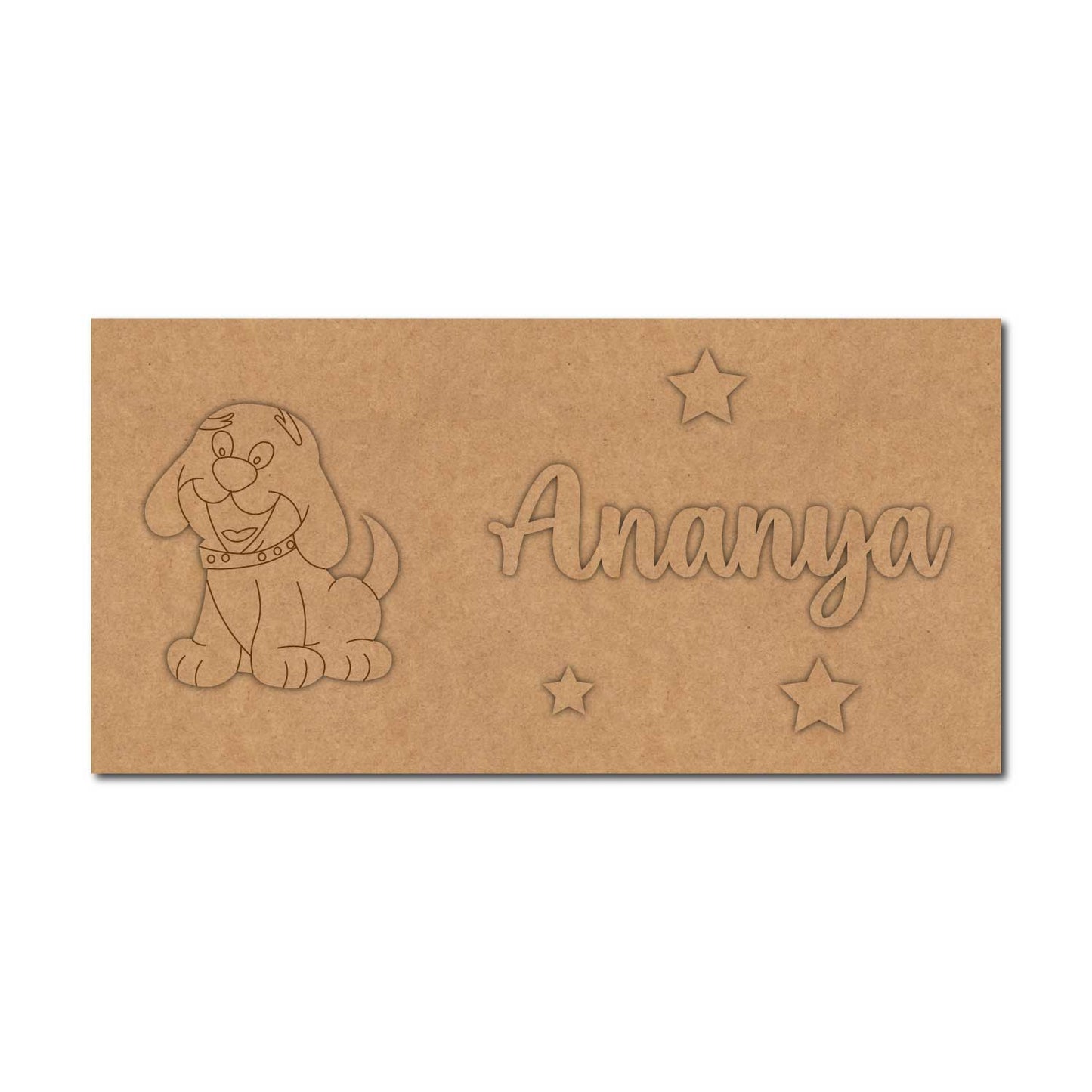 Dog Kids Nameplate MDF Design 1