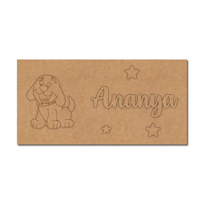 Dog Kids Nameplate MDF Design 1
