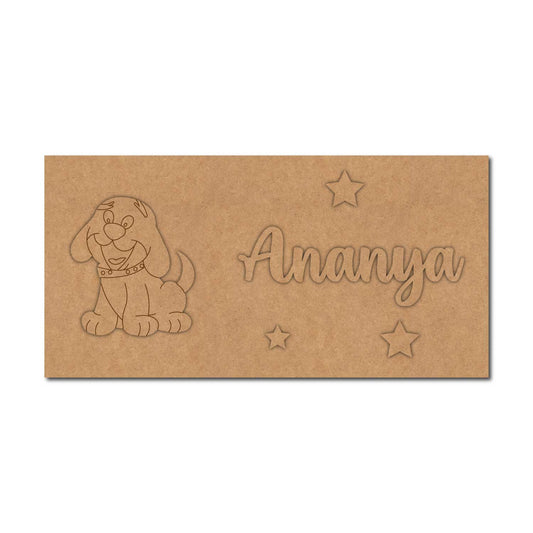 Dog Kids Nameplate MDF Design 1
