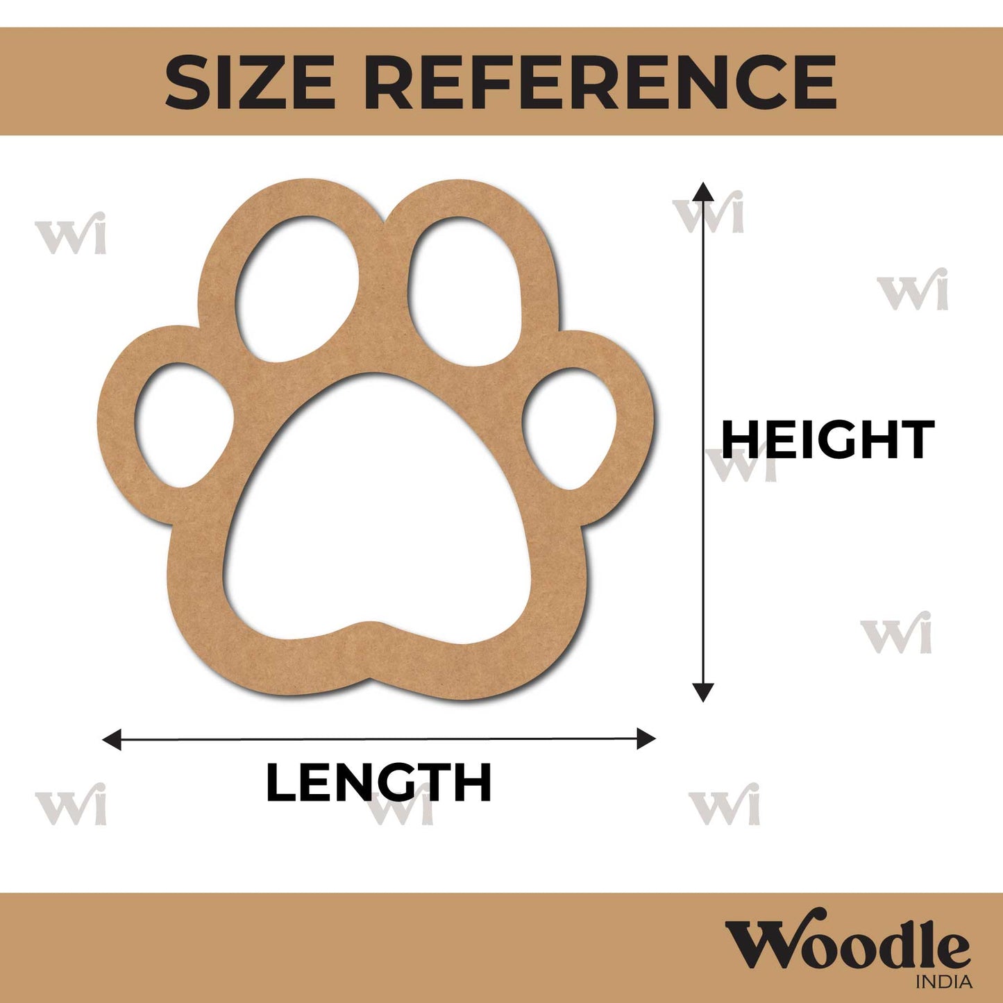 Dog Paw Cutout MDF Design 1