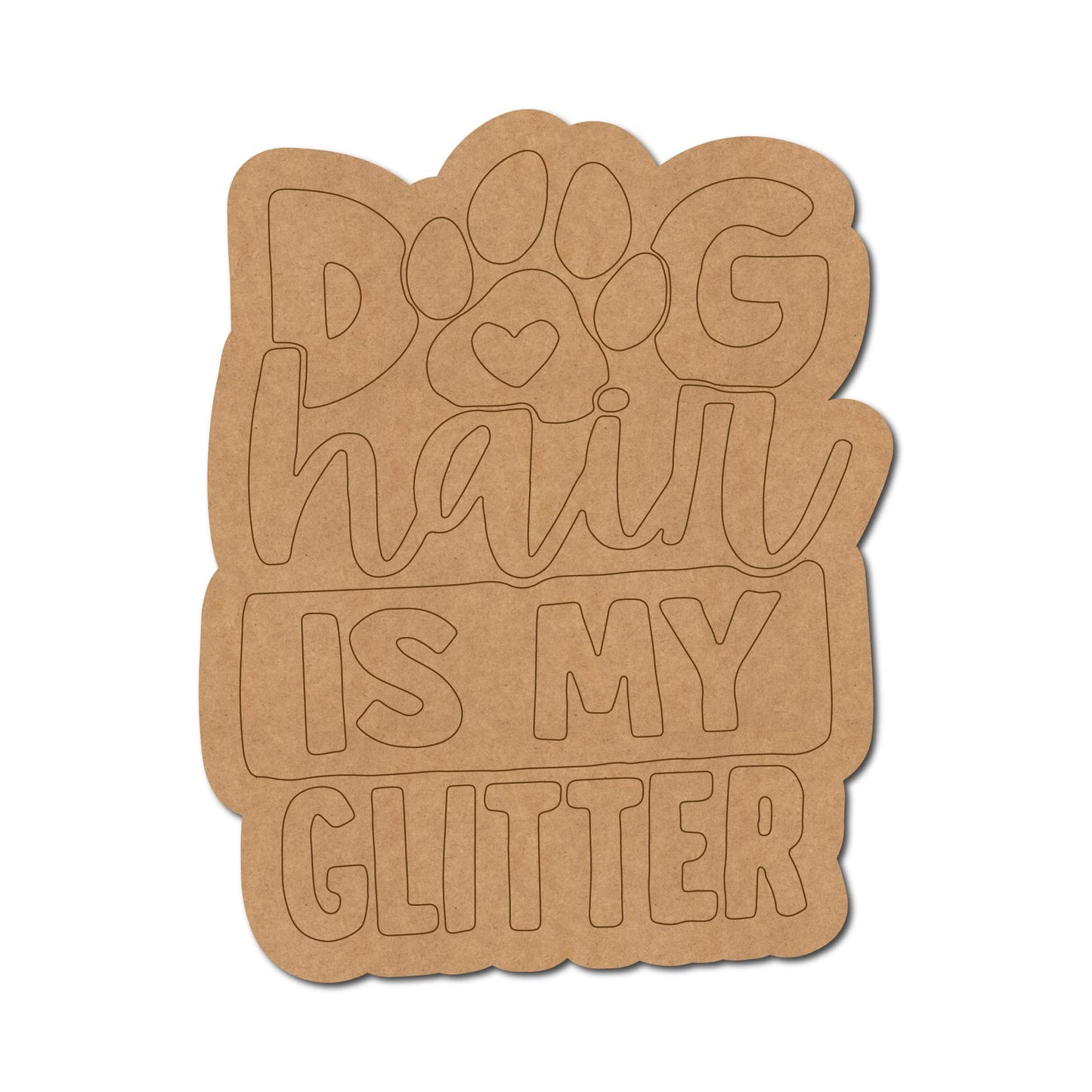 Dog Text Pre Marked Base MDF Design 2