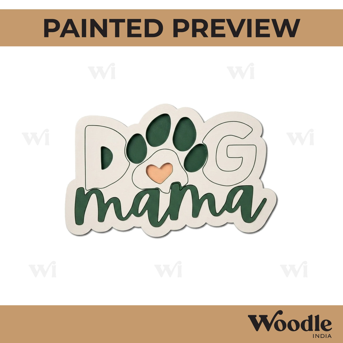 Dog Text Pre Marked Base MDF Design 3