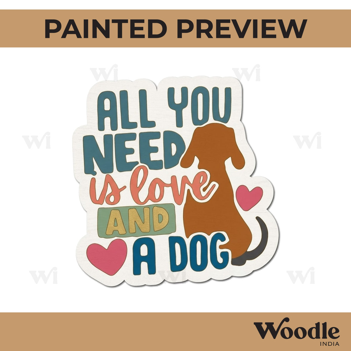 Dog Text Pre Marked Base MDF Design 4