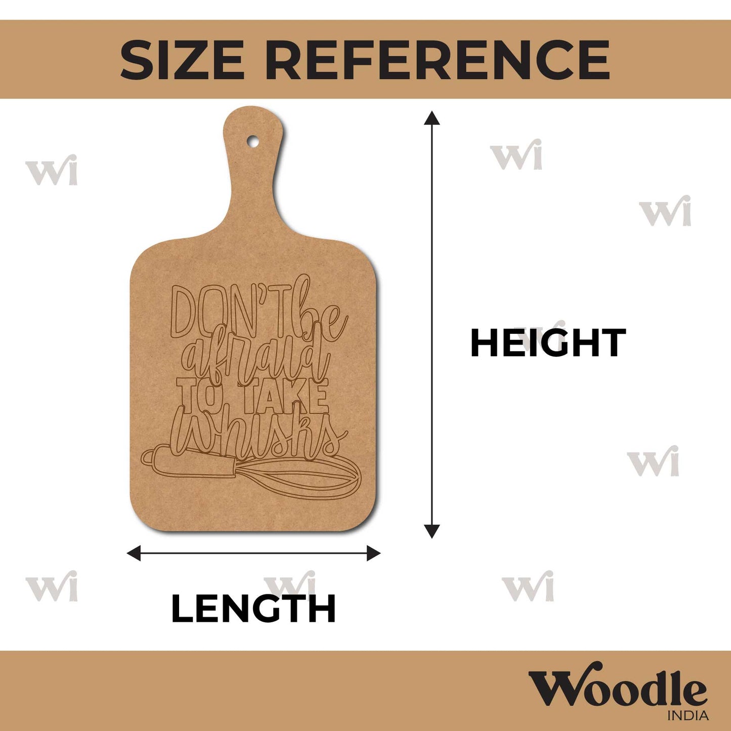 Don't Be Afraid To Take The Whisks Pre Marked Chopping Board MDF Design 1