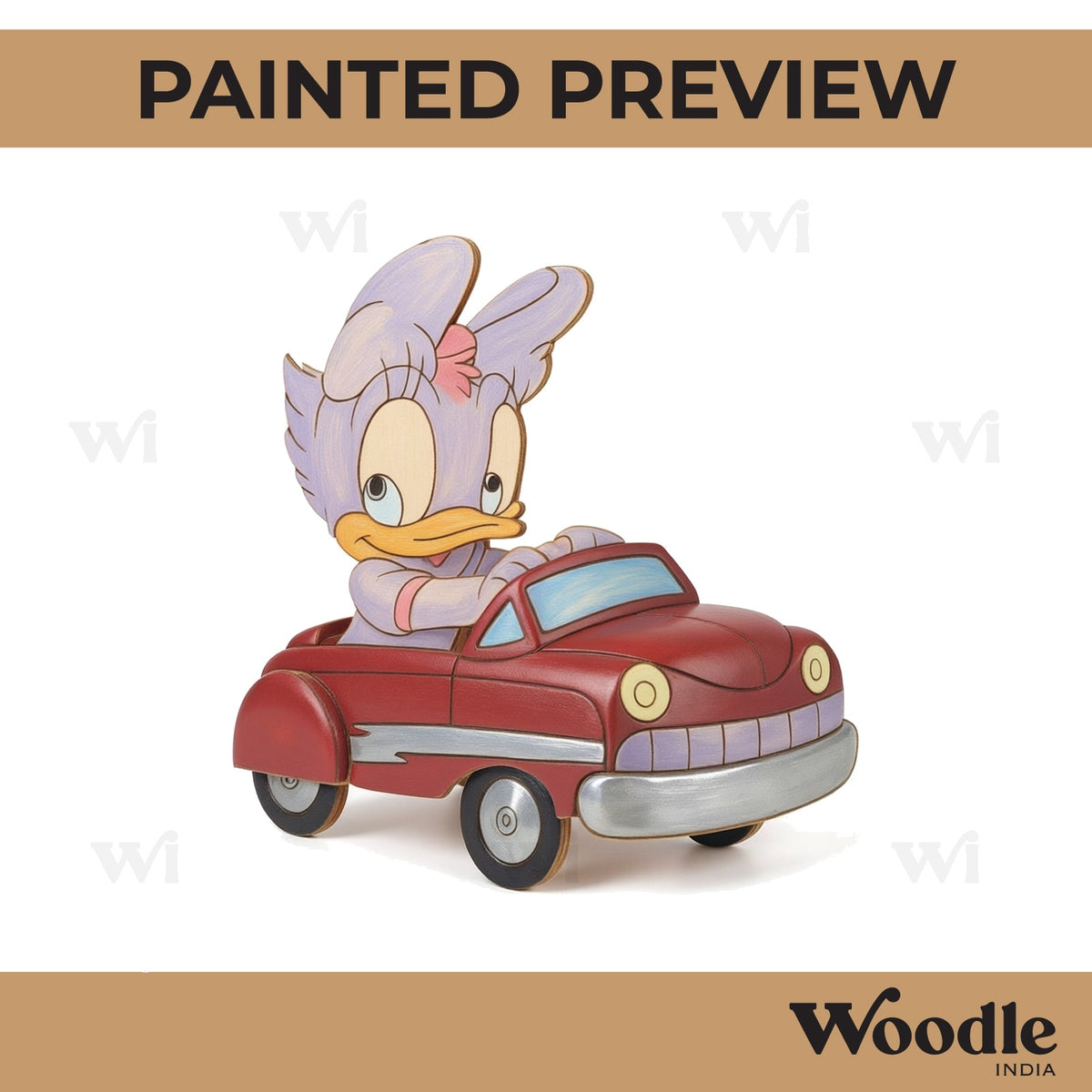 Donald Duck In Car Pre Marked MDF Design 1