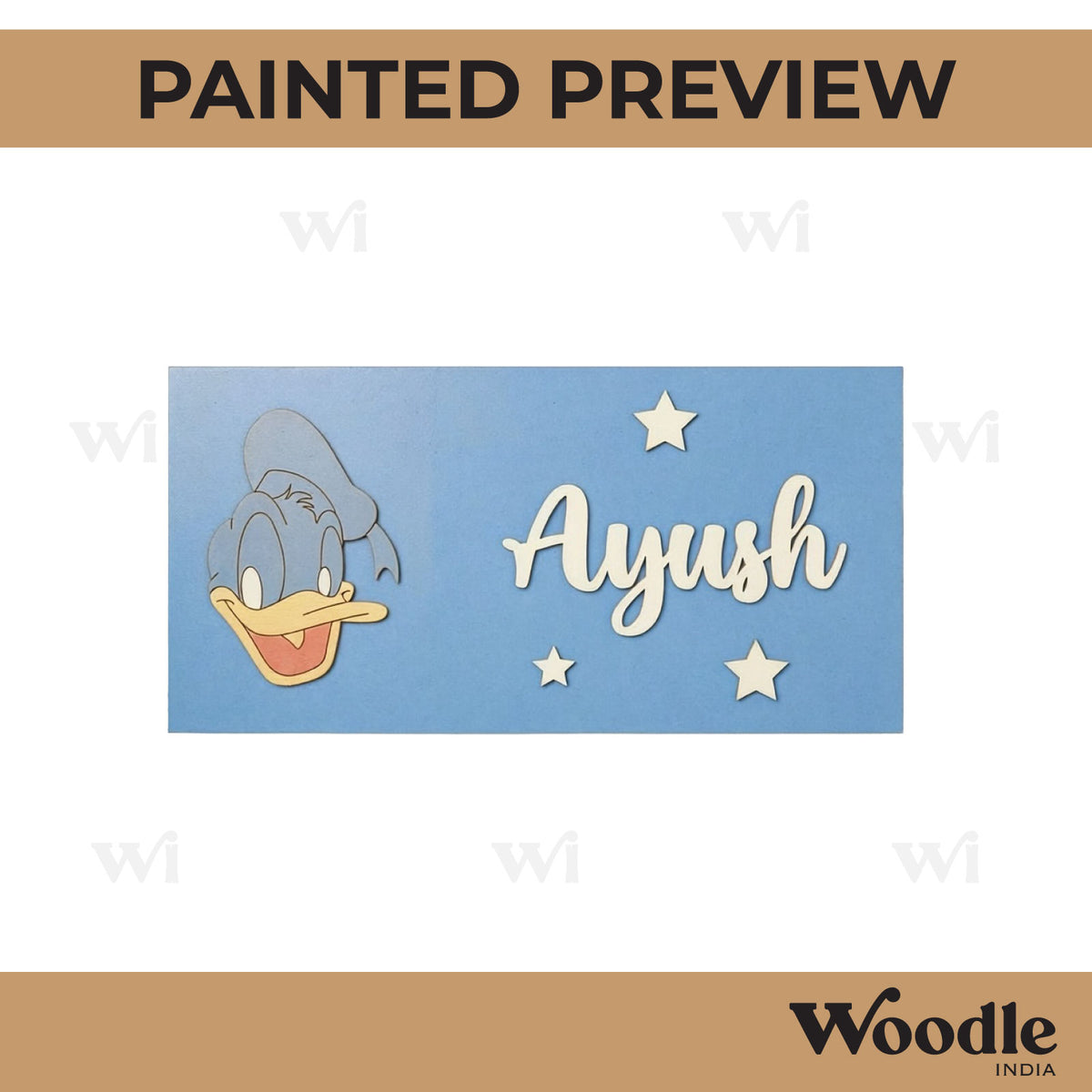 Donald Duck Kids Nameplate MDF Design 1
