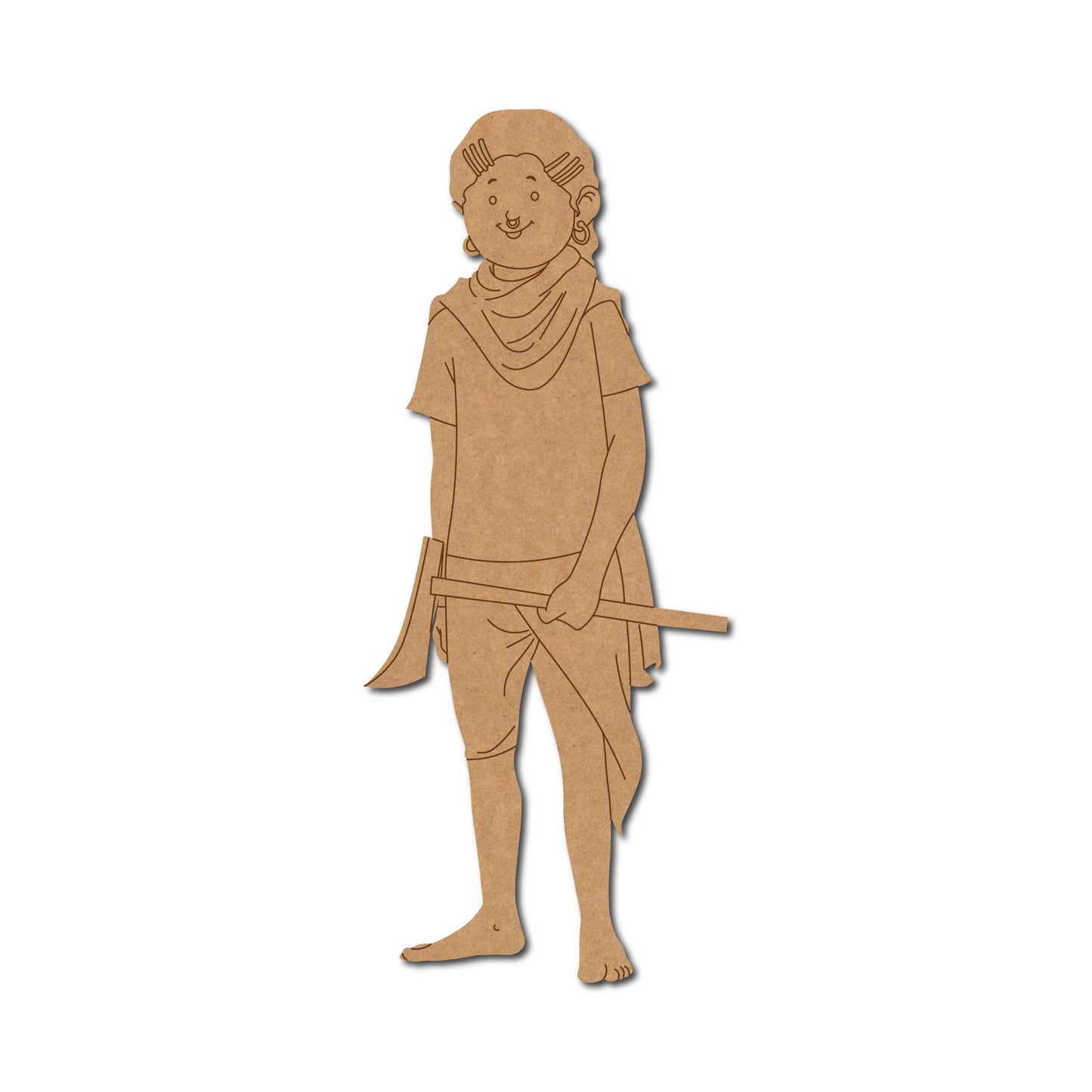 Dongria Kondh Tribal Man With Axe Pre Marked MDF Design 1