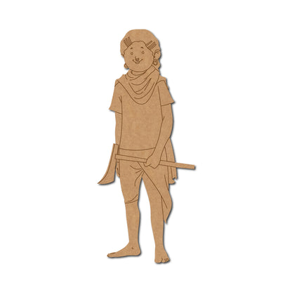 Dongria Kondh Tribal Man With Axe Pre Marked MDF Design 1