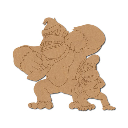 Donkey Kong And Diddy Kong Gorilla Pre Marked MDF Design 1