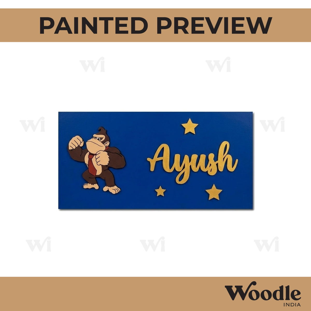 Donkey Kong Gorilla Kids Nameplate MDF Design 1