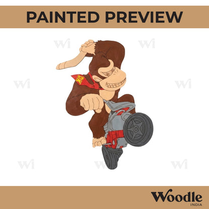 Donkey Kong Gorilla On Bike Cartoon Pre Marked MDF Design 1